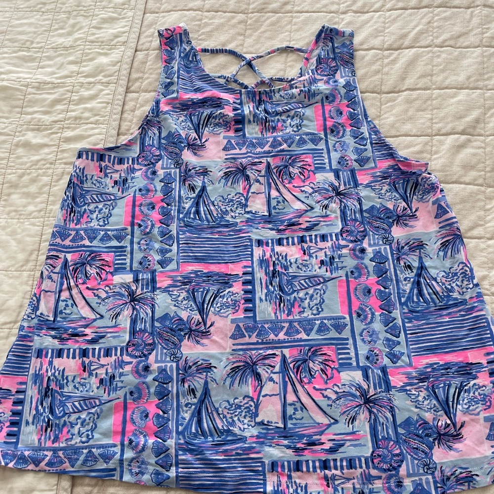 Lilly Pulitzer sailboat Print Kristen Top size large